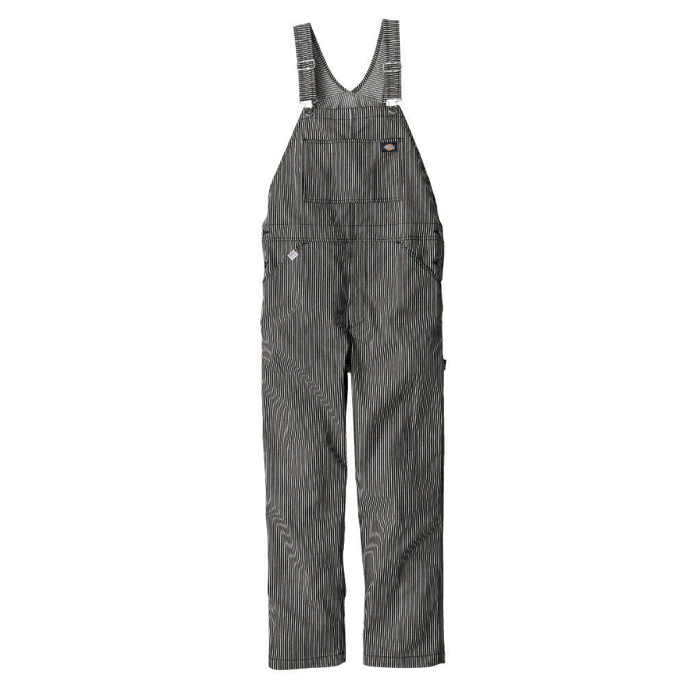 ディッキーズ Dickies ライト ストレッチヒッコリー オーバーオール ブラック XL D-7109