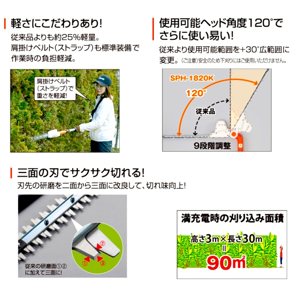 即日発送 工進 1.8V 充電式伸縮ポールヘッジトリマ 軽量タイプ SPH-1820K fucoa.cl