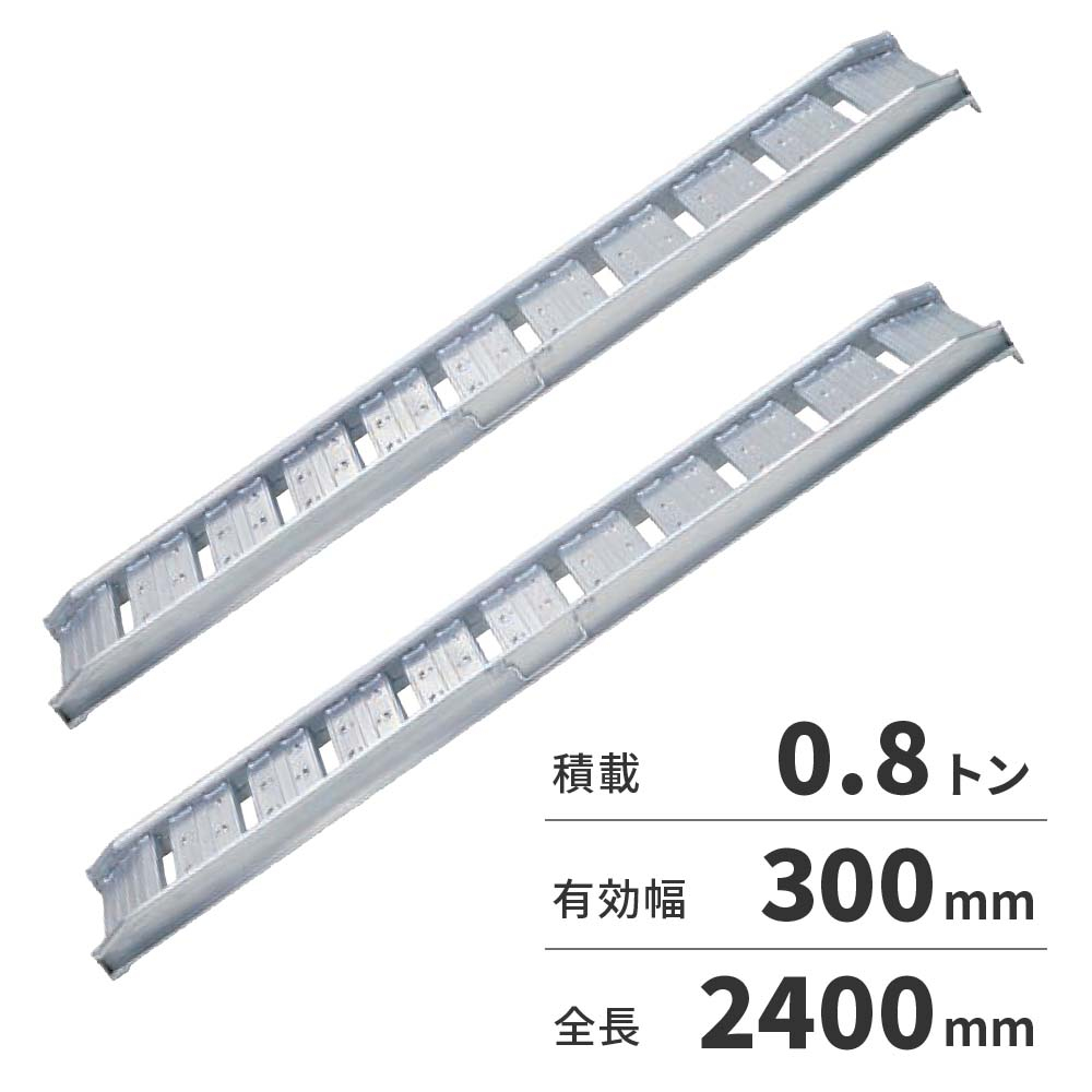 日軽金アクト アルミブリッジ 0.8t 2本セット ベロ式 NF08-C9-30 建機