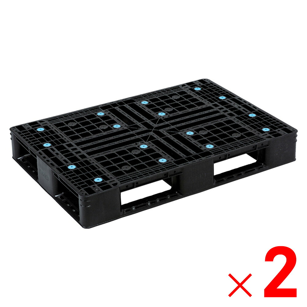 【法人限定】サンコー パレット D4-075110 再生ブラック 808501-00 ×2個 セット販売 【メーカー直送・代引不可・置配不可】