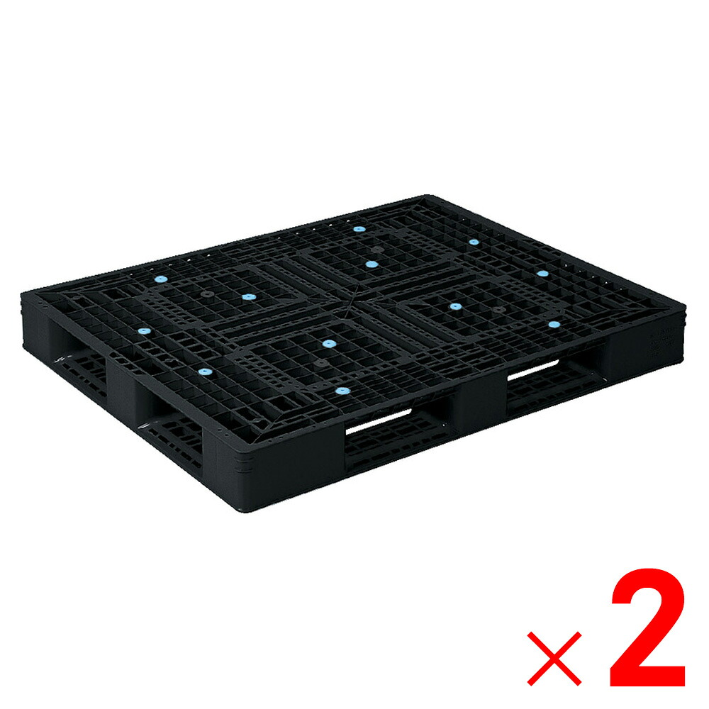 【法人限定】サンコー パレット D4-1114-2 再生ブラック 816329-00 ×2個 セット販売 【メーカー直送・代引不可・置配不可】