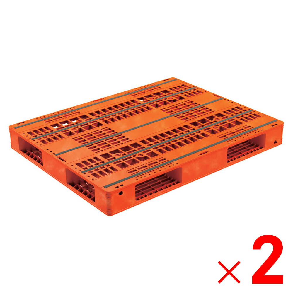 【5月10日限定！最大100％ポイントバック】<br>【法人限定】サンコー パレット R4-1114F オレンジ 813209-01 ×2個 セット販売 【メーカー直送・代引不可・置配不可】