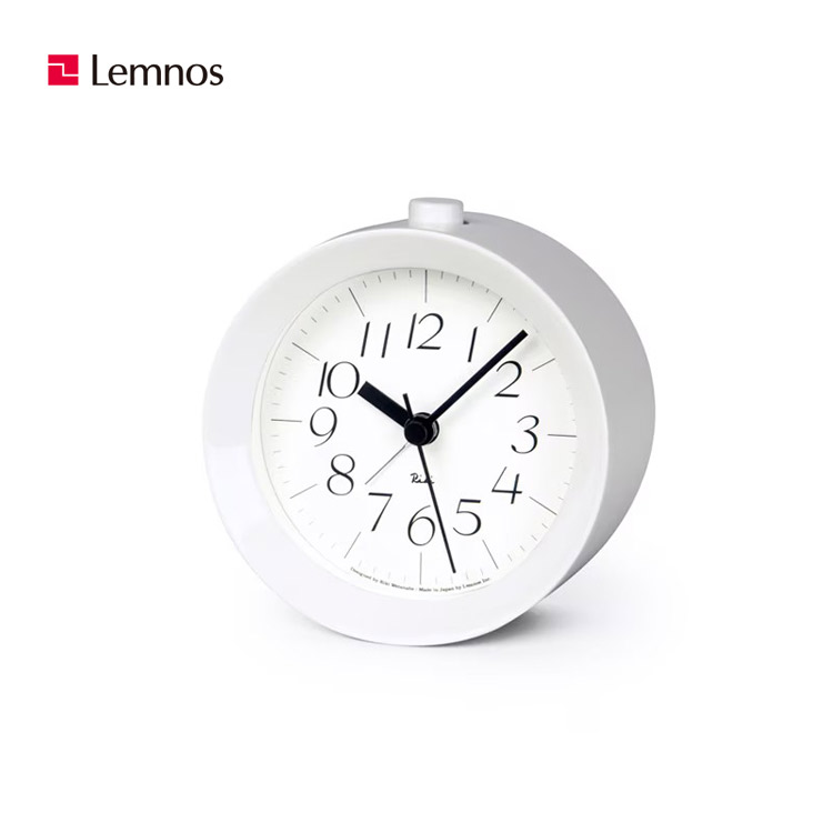 ◆只今！ポイント10倍！◆【デザイン：渡辺力】Lemnos（レムノス）インテリアクロックRIKI ALARM CLOCK　WR09-14　WH　ホワイト｜La mia Vita