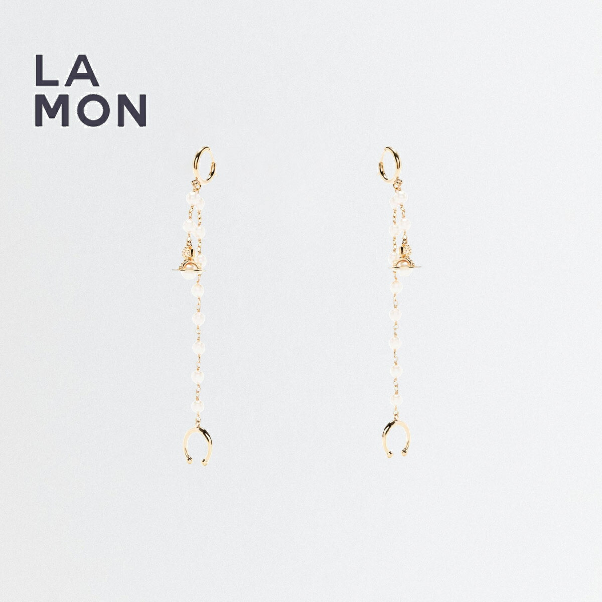 ヴィヴィアン ウエストウッド ピアス Vivienne Westwood Samara Earrings メタル スワロフスキー グラス パール ピアス GOLD ゴールド系|LAMONBOUTIQUE店