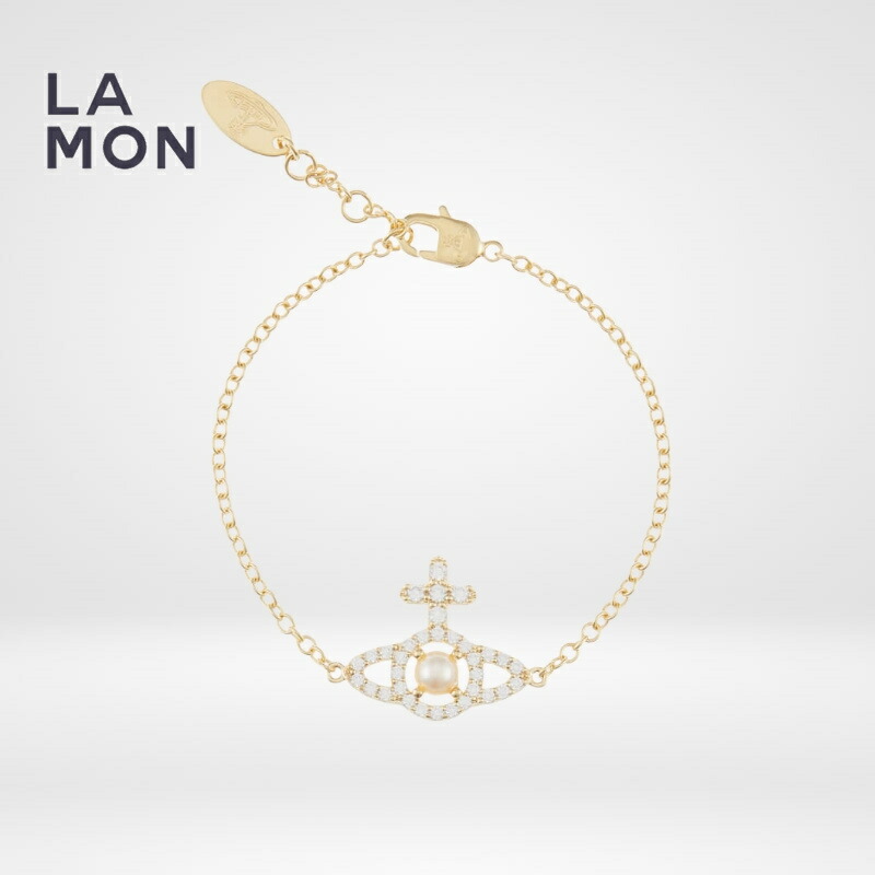ヴィヴィアン ウエストウッド ブレスレット Vivienne Westwood OLYMPIA PEARL CHAIN BRACELET メタル パール ブレスレット GOLD ゴールド系