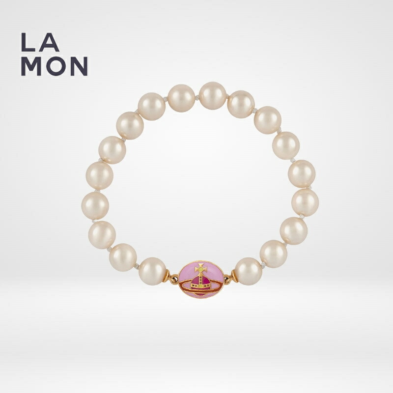ヴィヴィアン ウエストウッド ブレスレット Vivienne Westwood LOELIA BRACELET メタル スワロフスキー グラス パール ブレスレット GOLD/MAGENTA ゴールド/ピンク系 24,090円