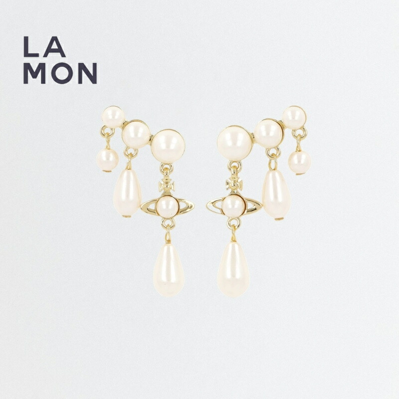 ヴィヴィアン ウエストウッド ピアス Vivienne Westwood Marybeth EARRINGS メタル ピアス Gold/Cream Rose Pearl ゴールド系