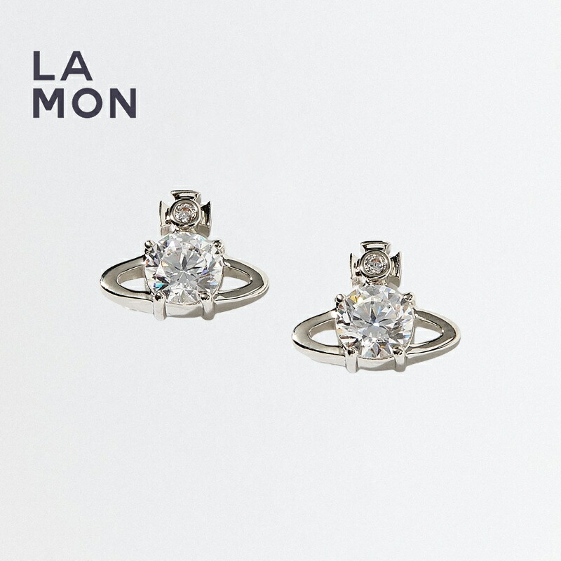 ヴィヴィアン ウエストウッド ピアス Vivienne Westwood Reina Earrings メタル ピアス Platinum シルバー系 両耳用|LAMONBOUTIQUE店