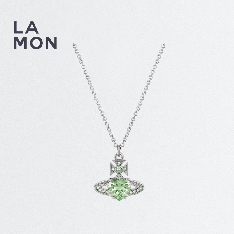 ヴィヴィアン ウエストウッド ネックレス Vivienne Westwood Ariella Pendant Necklace メタル ネックレス PLATINUM/MINT シルバー/グリーン系｜LAMONBOUTIQUE店 17,636円