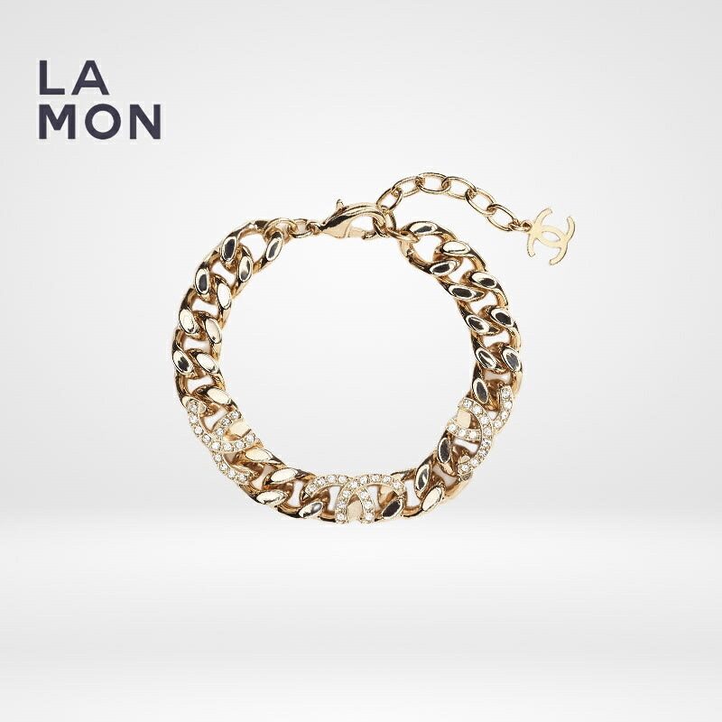 【新品】シャネル ブレスレット CHANEL BRACELET AB9455ココマーク メタル ストラス ブレスレット GOLD ゴールド系
