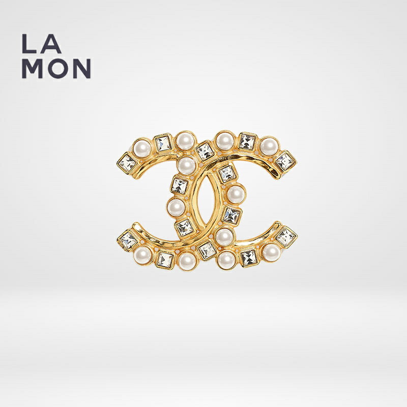 【新品】シャネル ブローチ CHANEL BROOCH AB5161 ココマーク メタル ストラス コスチューム パール ブローチ GOLD ゴールド系
