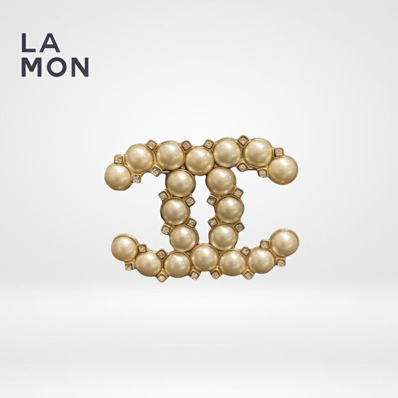 【新品】シャネル ブローチ CHANEL BROOCH AB6350 ココマーク メタル ストラス コスチューム パール ブローチ GOLD ゴールド系|LAMONBOUTIQUE店