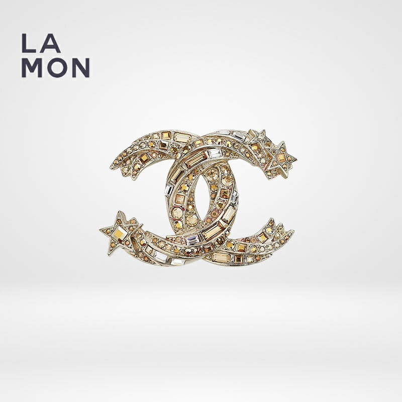 【新品】シャネル ブローチ CHANEL BROOCH AB6192 ココマーク メタル ストラス スター ブローチ GOLD ゴールド系