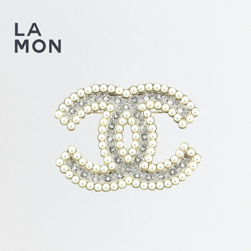 【新品】シャネル ブローチ CHANEL BROOCH AB7093 ココマーク メタル ストラス コスチューム パール ブローチ GOLD ゴールド系