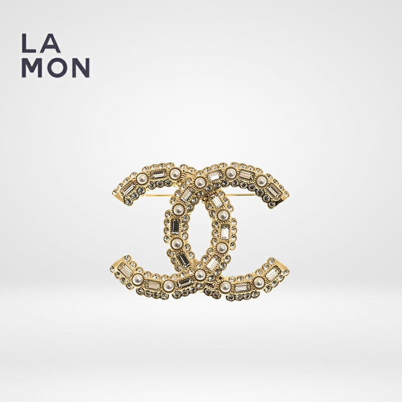 【新品】シャネル ブローチ CHANEL BROOCH AB9720 ココマーク メタル ストラス コスチューム パール ブローチ GOLD/WHITE ゴールド/ホワイト系