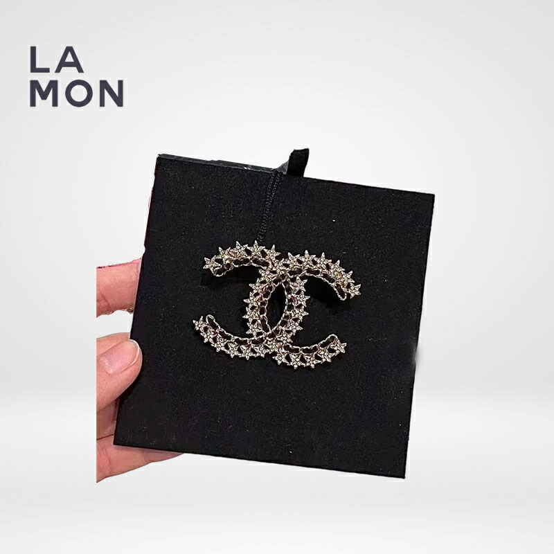 【新品】シャネル ブローチ CHANEL BROOCH AB9817 ココマーク メタル ストラス レザー スター ブローチ GOLD/BLACK ゴールド/ブラック系