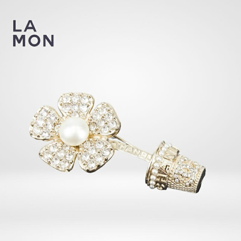 【新品】シャネル ブローチ CHANEL BROOCH ABA573 ココマーク メタル ストラス コスチューム パール ブローチ GOLD ゴールド系