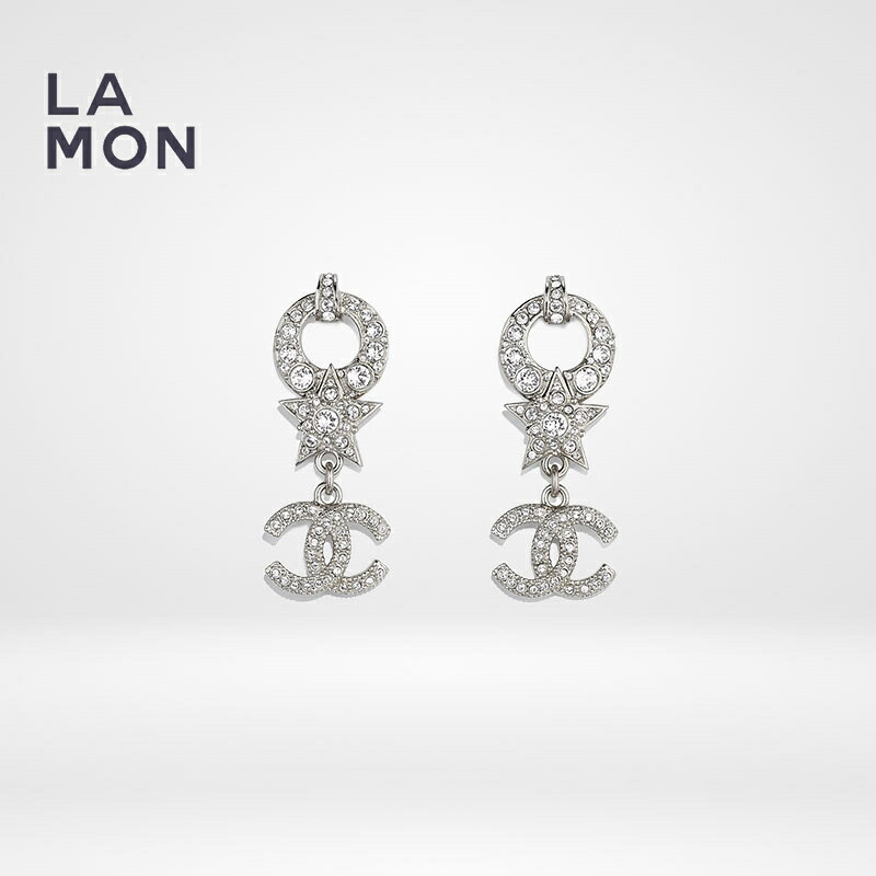 【新品】シャネル ピアス CHANEL EARRINGS AB3521 ココマーク メタル ストラス 星 スター ピアス SILVER シルバー系