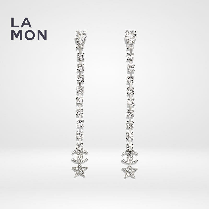 【新品】シャネル ピアス CHANEL EARRINGS AB3299 ココマーク メタル ストラス 星 スター ピアス SILVER シルバー系｜LAMONBOUTIQUE店