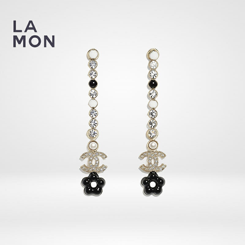 【新品】シャネル ピアス CHANEL EARRINGS AB6031 ココマーク メタル ストラス コスチューム パール ピアス GOLD/BLACK ゴールド/ブラック系