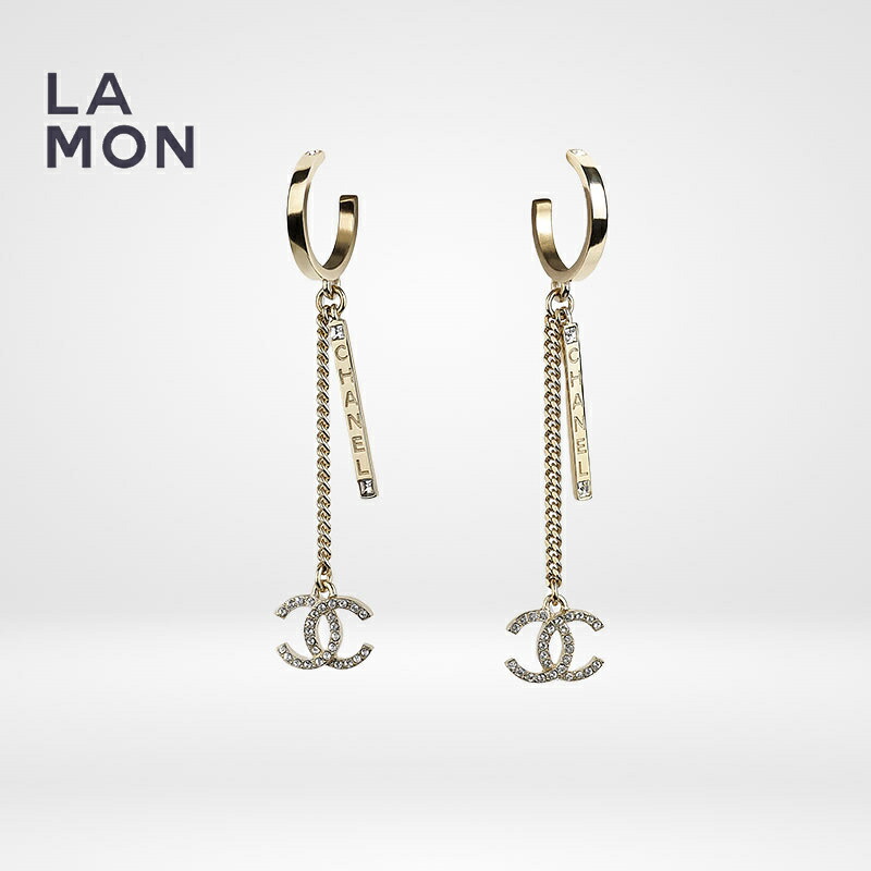 【新品】シャネル ピアス CHANEL EARRINGS AB6077 ココマーク メタル ストラス ぶら下がり ピアス GOLD ゴールド系｜LAMONBOUTIQUE店 74,250円