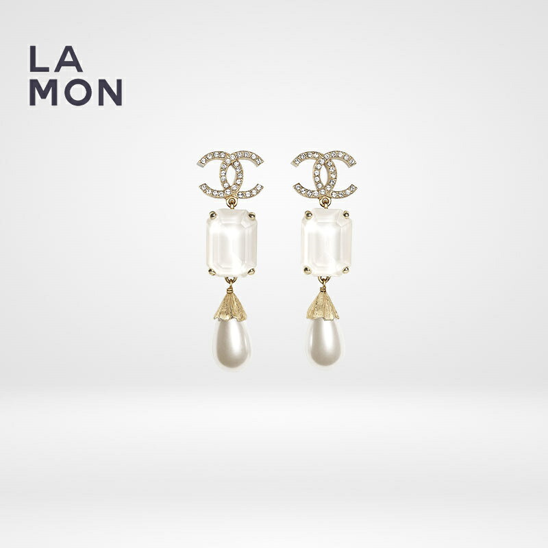 【新品】シャネル ピアス CHANEL EARRINGS AB6305 ココマーク メタル ストラス コスチューム パール ピアス GOLD ゴールド系|LAMONBOUTIQUE店