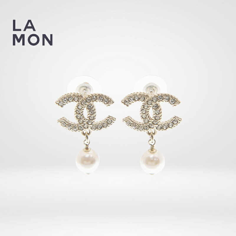 【新品】シャネル ピアス CHANEL EARRINGS AB5871 ココマーク メタル ストラス コスチューム パール ピアス GOLD ゴールド系