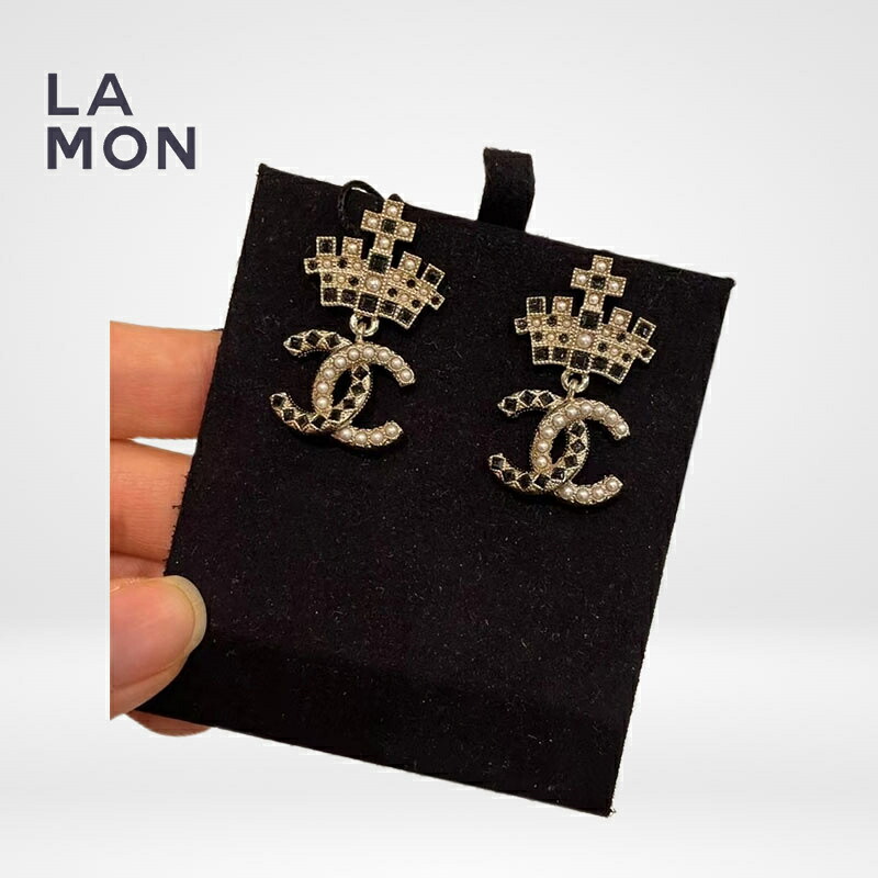 【新品】シャネル ピアス CHANEL EARRINGS AB6559 ココマーク メタル ストラス コスチューム パール ピアス GOLD/BLACK ゴールド/ブラック系