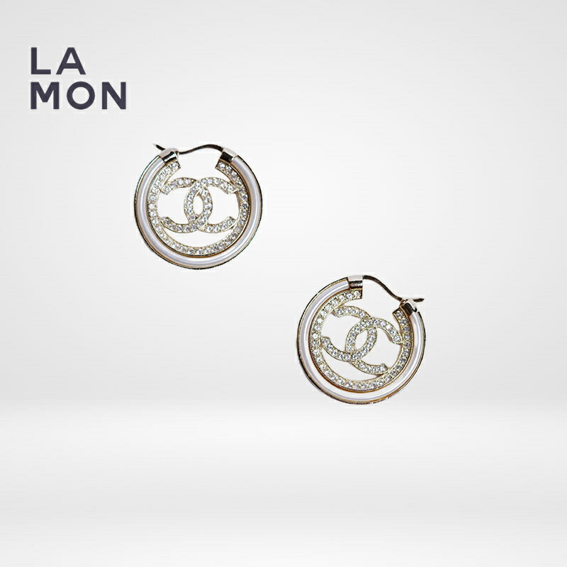 【新品】シャネル ピアス CHANEL EARRINGS AB6732 ココマーク メタル ストラス フープ ピアス GOLD ゴールド系|LAMONBOUTIQUE店