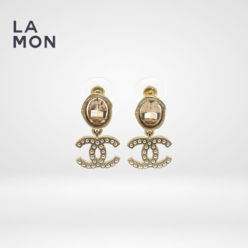 【新品】シャネル ピアス CHANEL EARRINGS AB6823 ココマーク メタル ストラス ピアス GOLD ゴールド系｜LAMONBOUTIQUE店