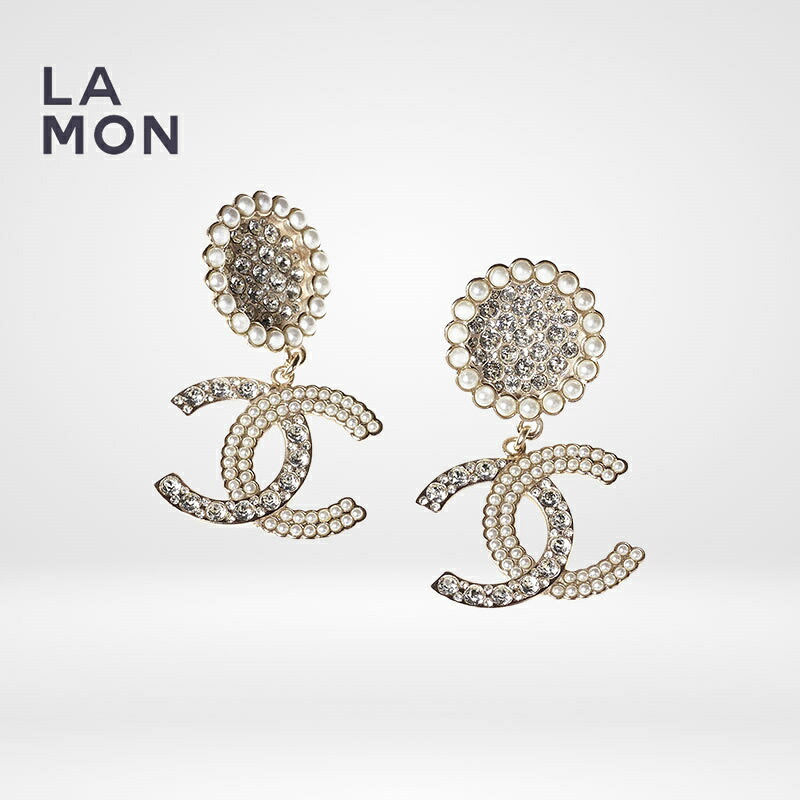 【新品】シャネル ピアス CHANEL EARRINGS AB7390 ココマーク メタル コスチューム パール ストラス ぶら下がり ピアス GOLD ゴールド系