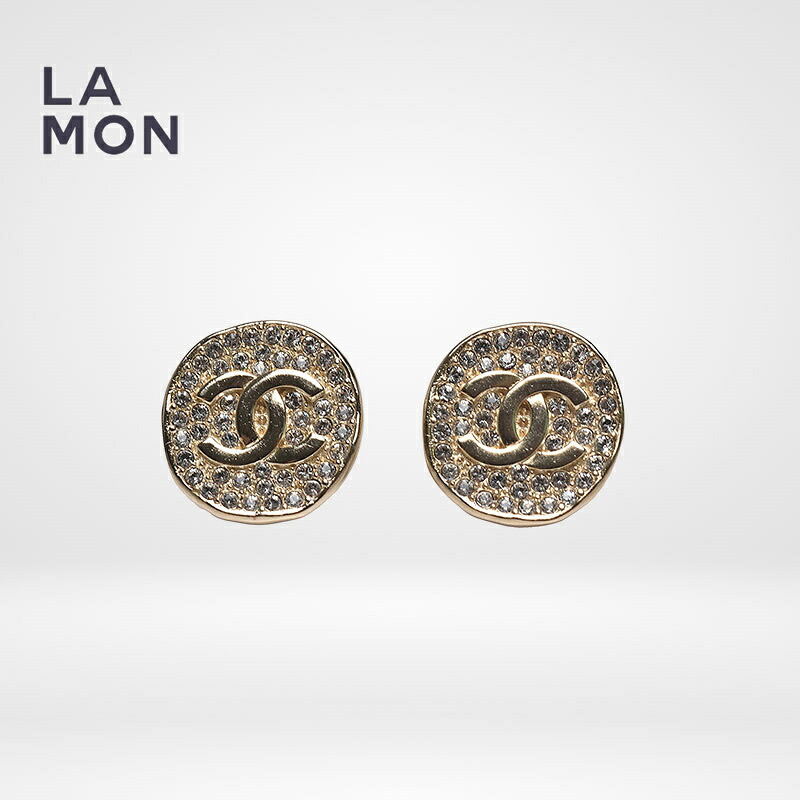 【新品】シャネル ピアス CHANEL EARRINGS AB7415 ココマーク メタル ストラス 丸形 ピアス GOLD ゴールド系