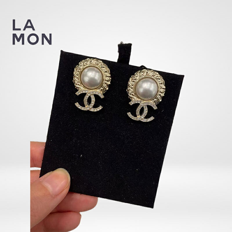 【新品】シャネル ピアス CHANEL EARRINGS AB7748 ココマーク メタル コスチューム パール ストラス ピアス GOLD/WHITE ゴールド/ホワイト系|LAMONBOUTIQUE店