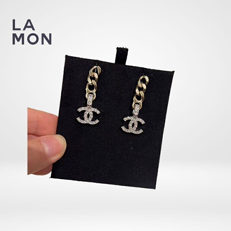 【新品】シャネル ピアス CHANEL EARRINGS AB8288 ココマーク メタル ストラス ピアス GOLD ゴールド系