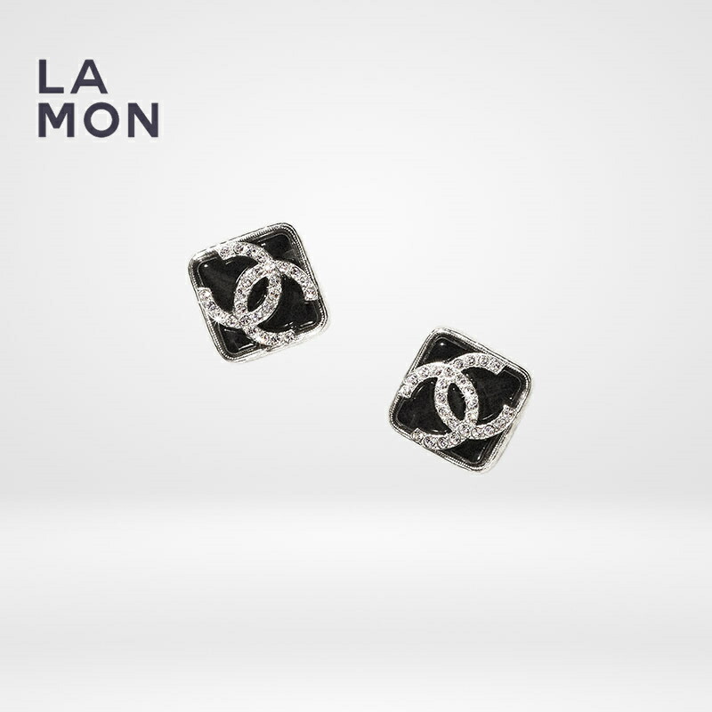 【新品】シャネル ピアス CHANEL EARRINGS AB8403 ココマーク メタル グラスストーン ストラス ピアス GOLD/BLACK ゴールド/ブラック系|LAMONBOUTIQUE店