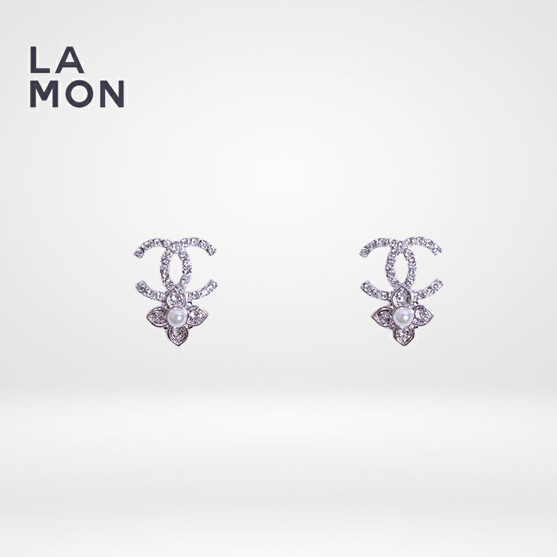 【新品】シャネル ピアス CHANEL EARRINGS AB8106 ココマーク メタル コスチューム パール ストラス ピアス SILVER シルバー系