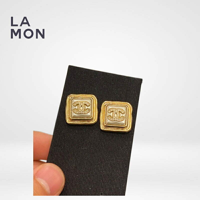【新品】シャネル ピアス CHANEL EARRINGS AB8883 ココマーク メタル ストラス コスチューム パール ピアス GOLD ゴールド系|LAMONBOUTIQUE店