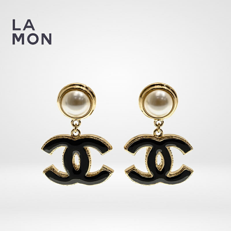 【新品】シャネル ピアス CHANEL EARRINGS AB8688 ココマーク メタル コスチューム パール ピアス GOLD/BLACK ゴールド/ブラック系