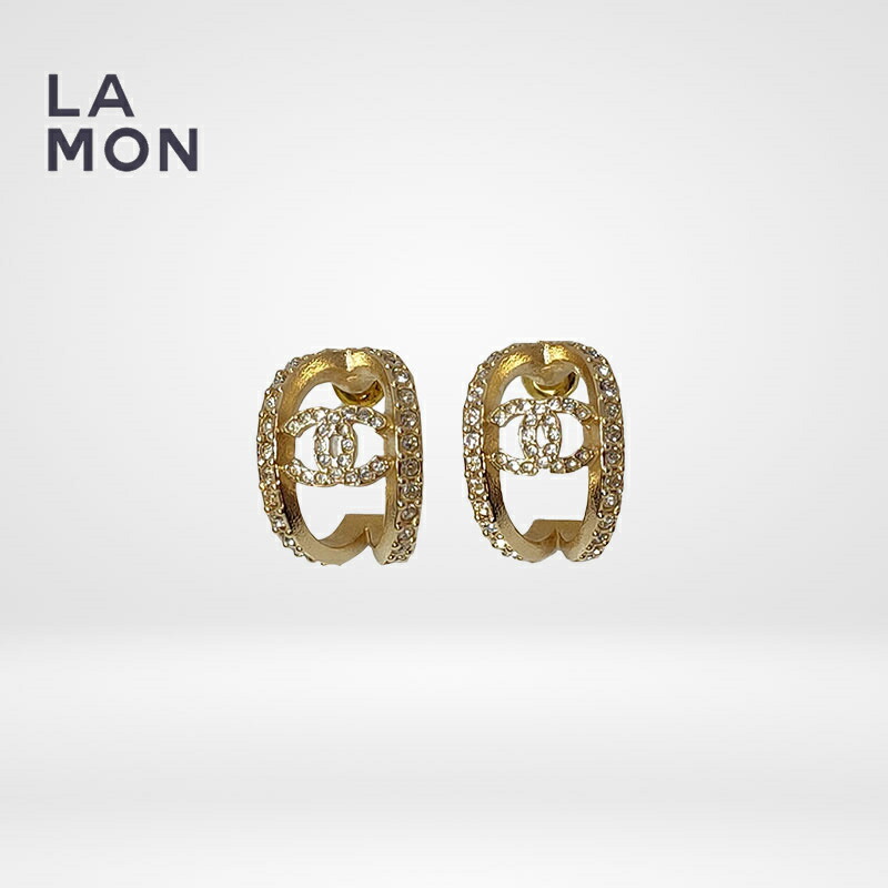 【新品】シャネル ピアス CHANEL EARRINGS AB8870 ココマーク メタル ストラス ピアス GOLD ゴールド系