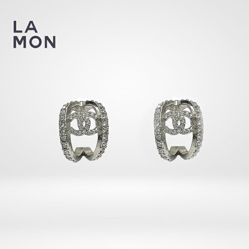 【新品】シャネル ピアス CHANEL EARRINGS AB8870 ココマーク メタル ストラス ピアス SILVER シルバー系|LAMONBOUTIQUE店