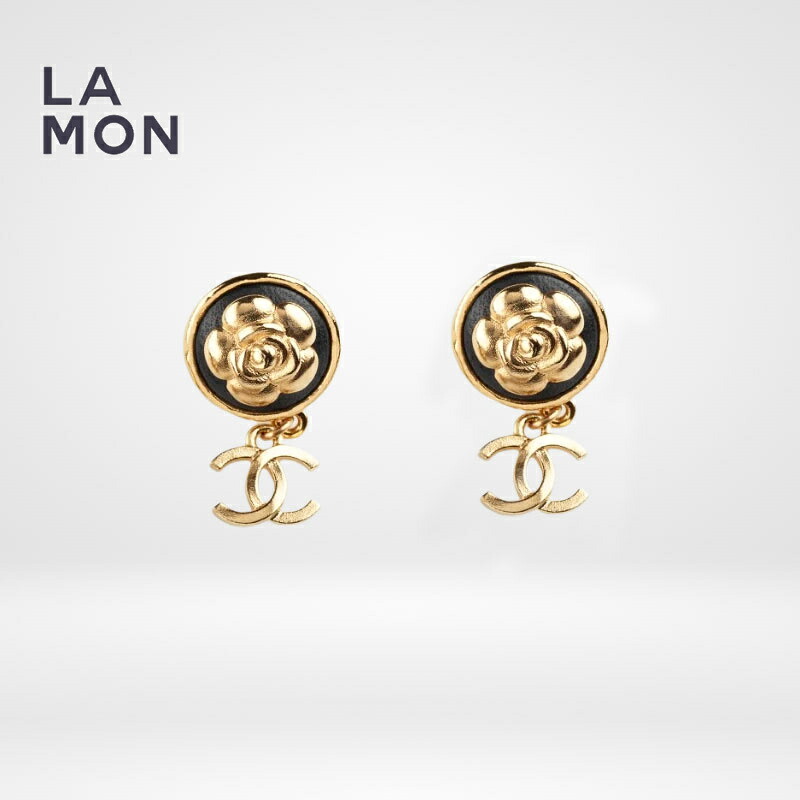 【新品】シャネル ピアス CHANEL EARRINGS AB8977 ココマーク メタル レザー ピアス GOLD/BLACK ゴールド/ブラック系