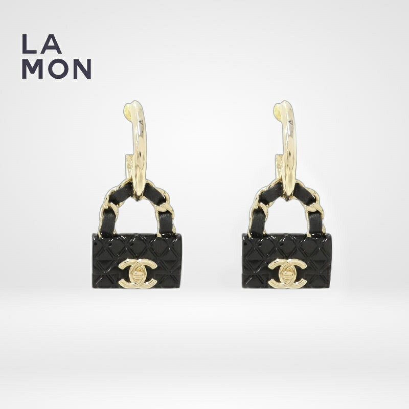 【新品】シャネル ピアス CHANEL EARRINGS ABA009 ココマーク メタル レジン レザー ピアス GOLD/BLACK ゴールド/ブラック系