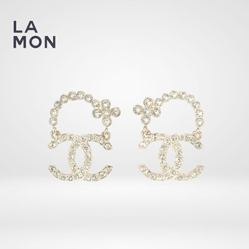 【新品】シャネル ピアス CHANEL EARRINGS ABB315 ココマーク メタル ストラス ピアス GOLD ゴールド系|LAMONBOUTIQUE店