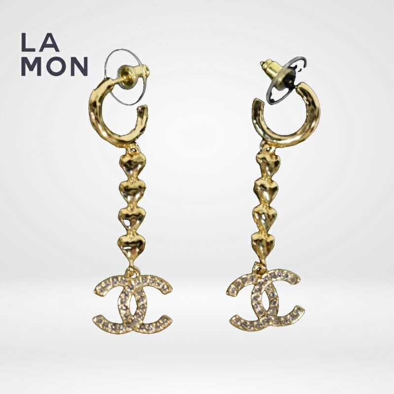 【新品】シャネル ピアス CHANEL EARRINGS ABA267 ココマーク メタル ハート ピアス GOLD ゴールド系