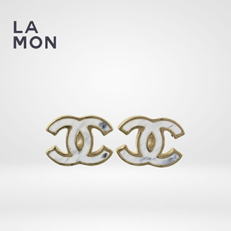【新品】シャネル ピアス CHANEL EARRINGS ABB072 ココマーク メタル ピアス GOLD/WHITE ゴールド/ホワイト系