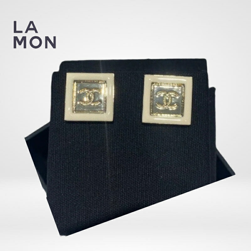 【新品】シャネル ピアス CHANEL EARRINGS ABC377 ココマーク メタル ピアス GOLD/WHITE ゴールド/ホワイト系