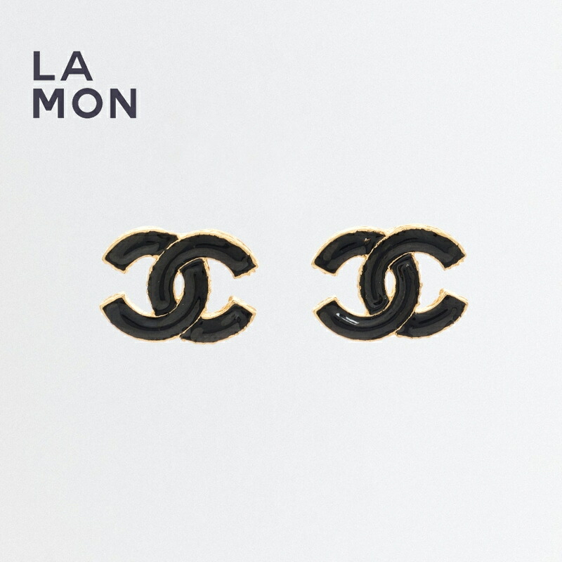 【新品】シャネル ピアス CHANEL EARRINGS ABC250 ココマーク メタル ピアス BLACK ブラック系