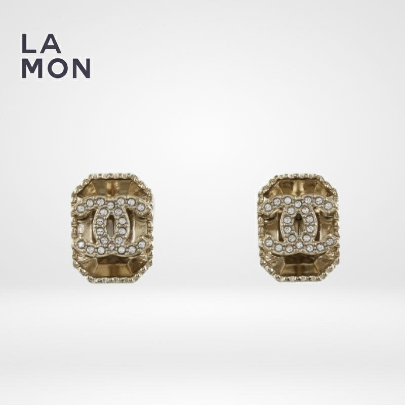 【新品】シャネル ピアス CHANEL EARRINGS ABC568 ココマーク メタル ストラス ピアス GOLD ゴールド系|LAMONBOUTIQUE店