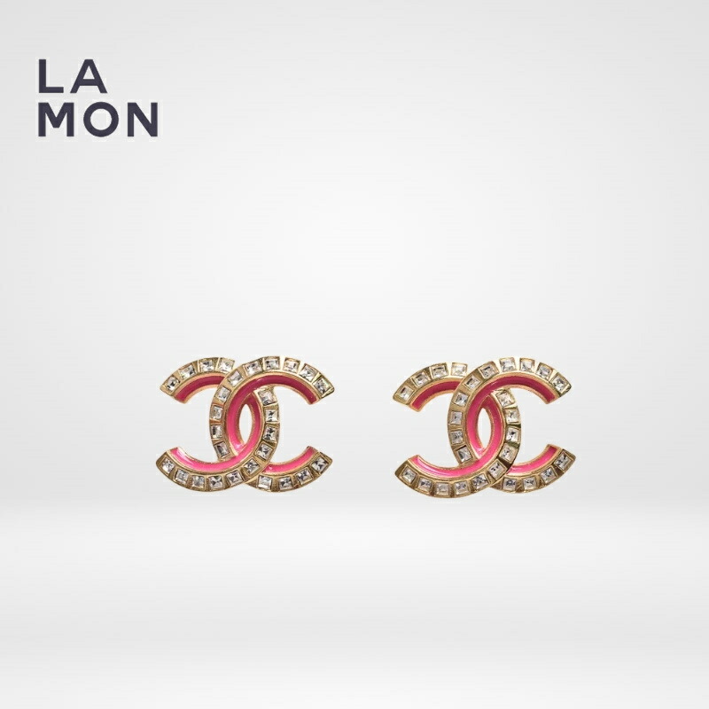 【新品】シャネル ピアス CHANEL EARRINGS ABC327 ココマーク メタル ストラス ピアス GOLD/PINK ゴールド/ピンク系｜LAMONBOUTIQUE店 61,380円