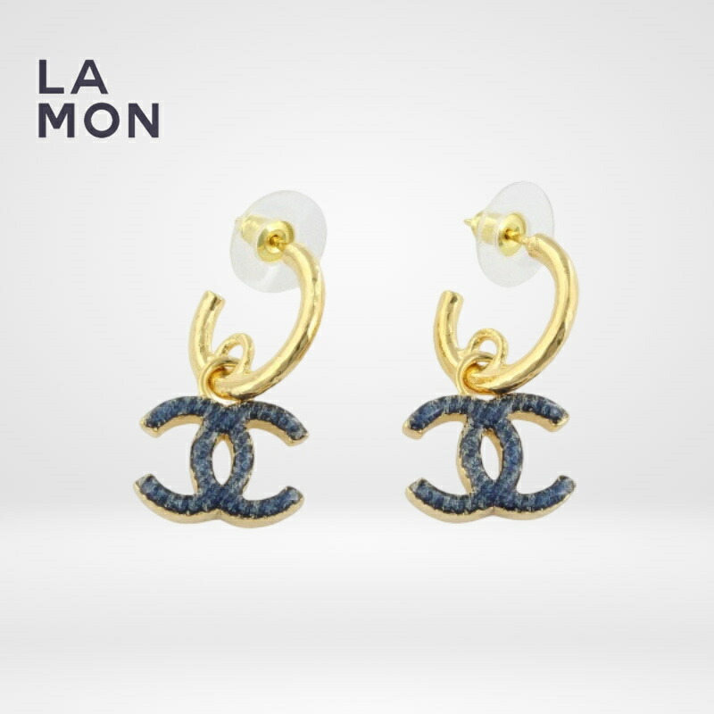 【新品】シャネル ピアス CHANEL EARRINGS ABC741 ココマーク メタル ピアス GOLD/BLUE ゴールド/ブルー系｜LAMONBOUTIQUE店 61,380円